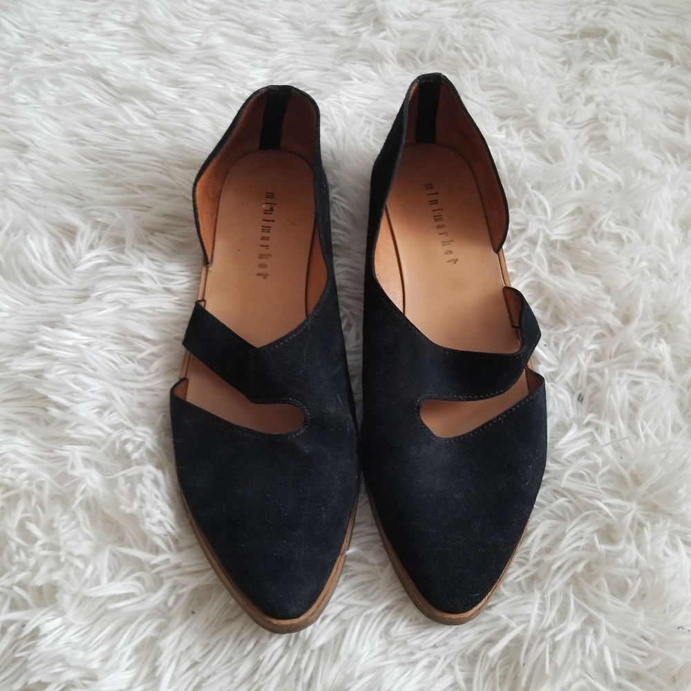 Minimarket Suede Cut Out Flats, Shoes, 41